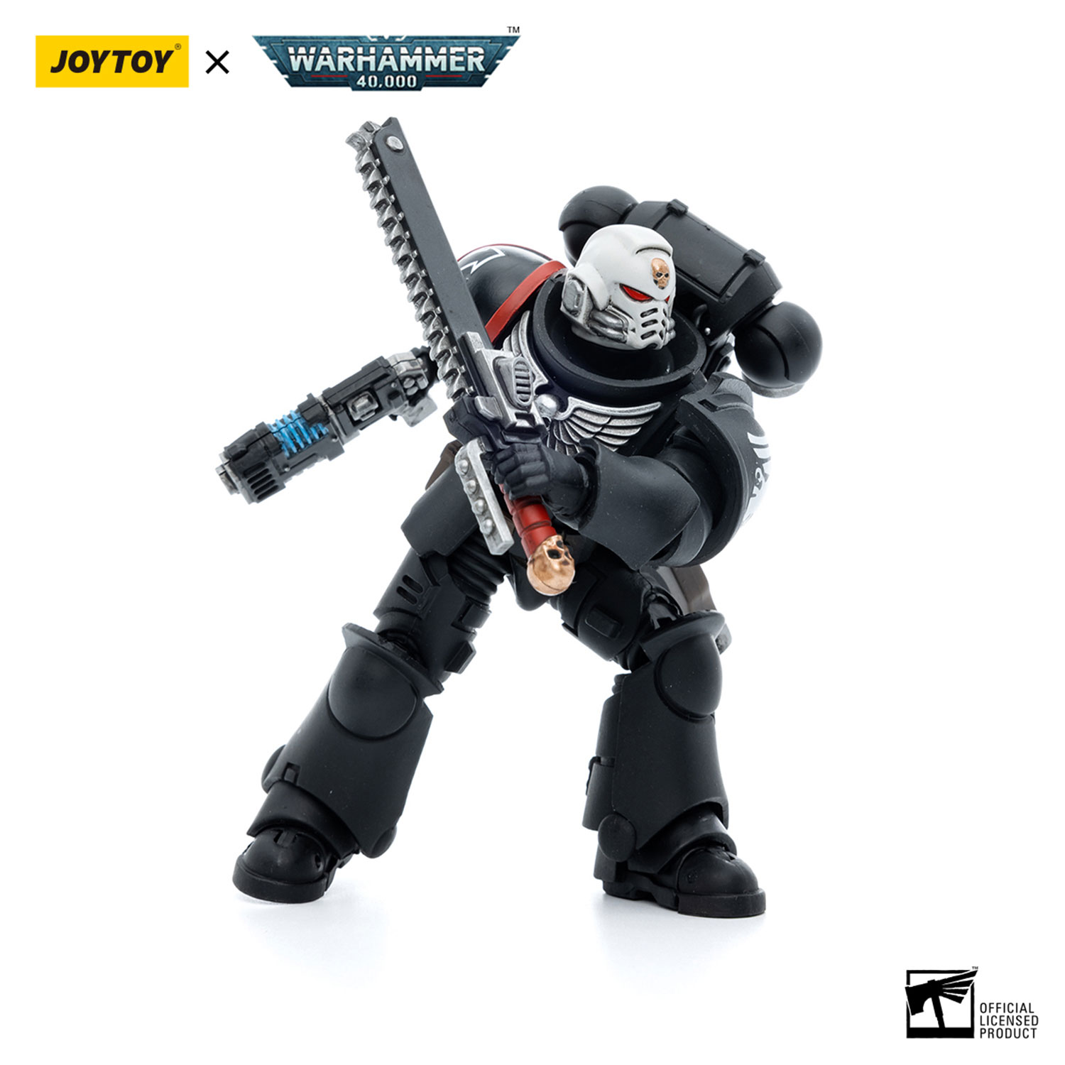 Miniatura JOYTOY Warhammer 40k: Sergente Ashan (Raven Guard Intercessors) In Scala 1/18, Dipinta