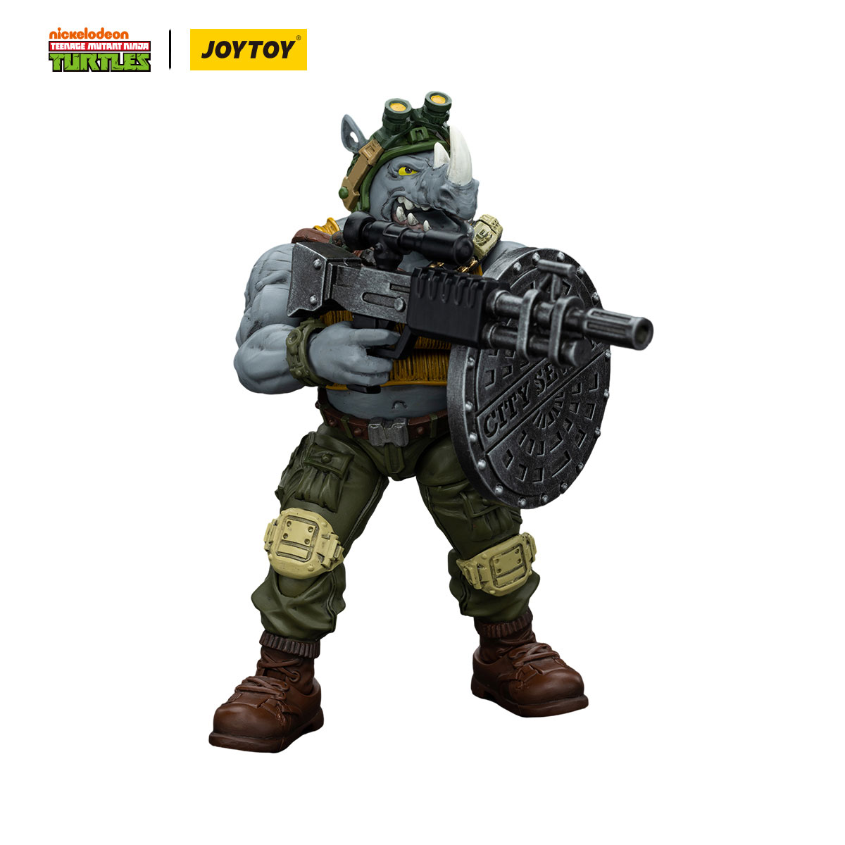 Figurine JoyToy TMNT - Rocksteady - Teenage Mutant Ninja Turtles échelle 1/18 - Neuf