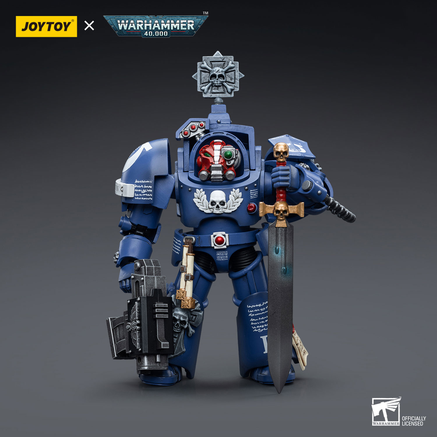HiPlay JoyToy Warhammer 40k Ultramarines Terminators Sergeant Terconon, Action Figure 1:18 Da Collezione, 105 Mm - 2