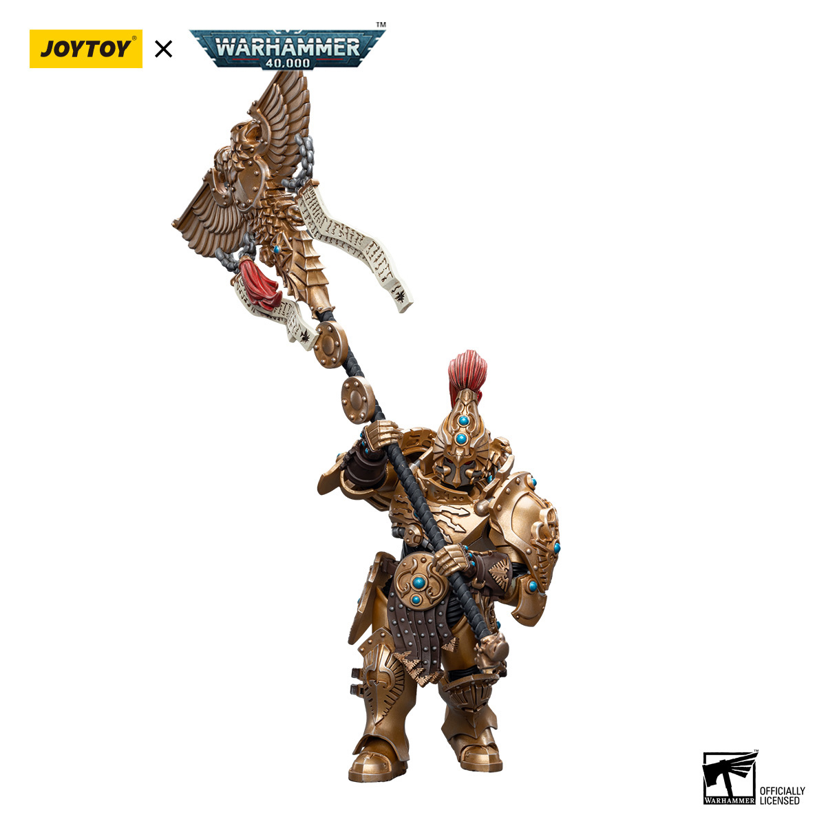 JOYTOY Warhammer 40K Adeptus Custodes Vexilus Praetor – Action Figure 1/18 Da Collezione, 12,5 Cm, Licenza Originale - 2