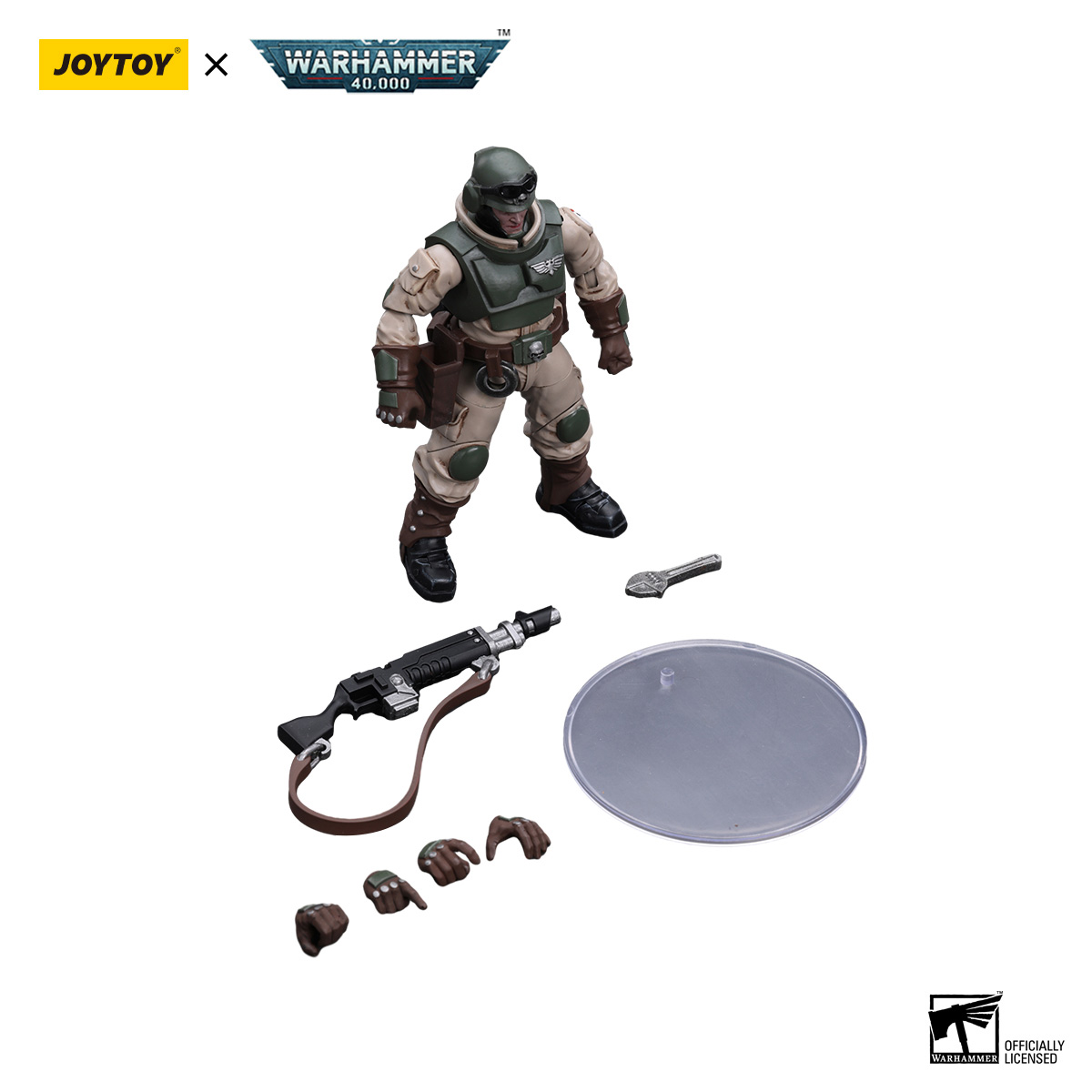 JoyToy Warhammer 40K: Astra Militarum Ordnance Team with Bombast Field Gun Figura de acción Escala 1:18