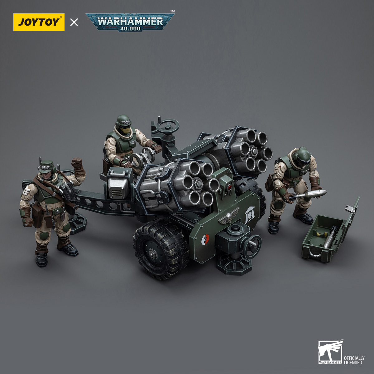 JoyToy Warhammer 40K Astra Militarum Ordnance Team with Bombast Field Gun »  Joytoy Figure