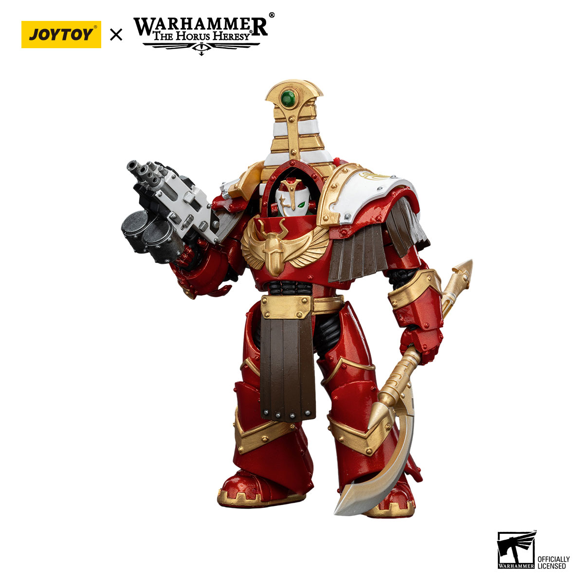 Action Figure JOYTOY Warhammer 1/18 - Thousand Sons Sekhmet Terminator Con Combi-Melta E Achea Force, 13.7 Cm